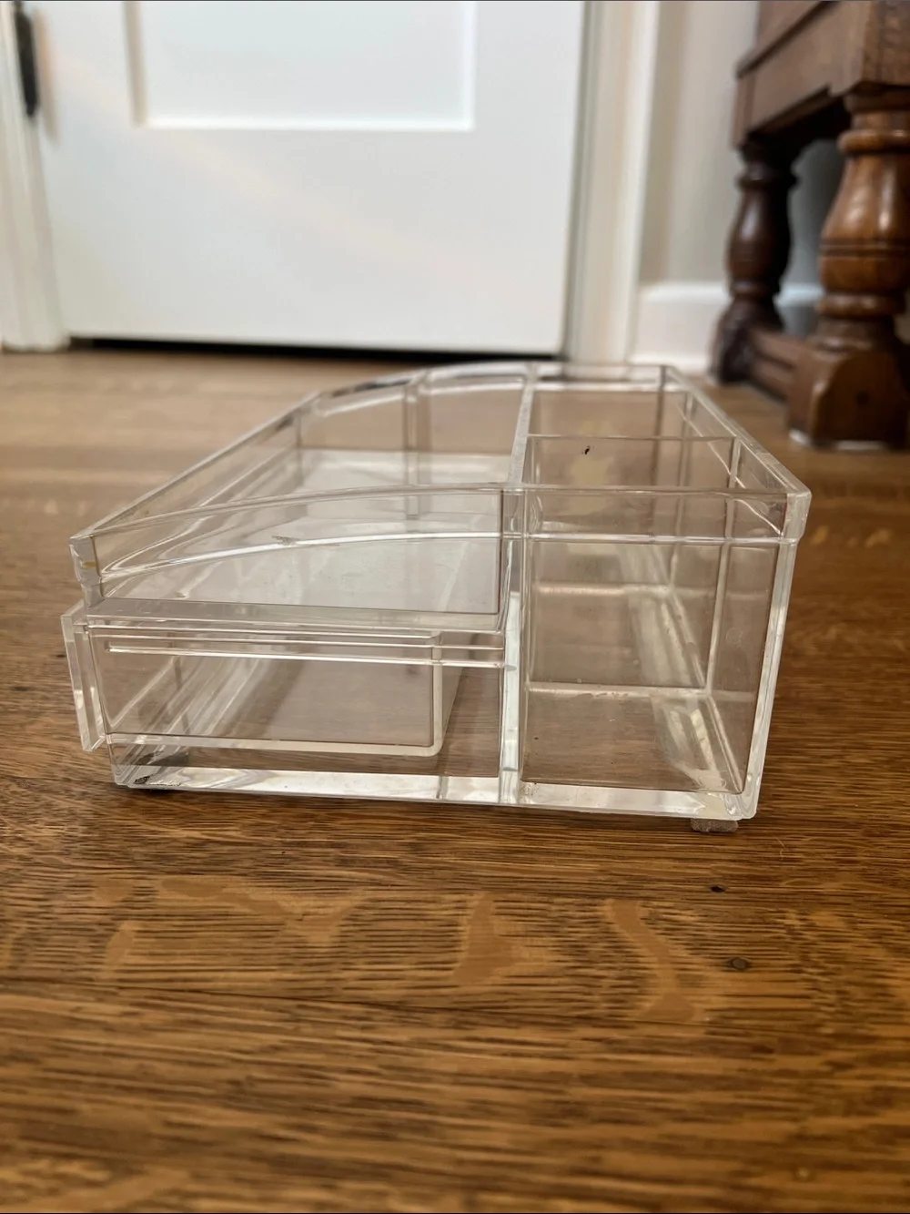 Clear Acrylic Makeup Organizer with Drawer and Multiple Compartments